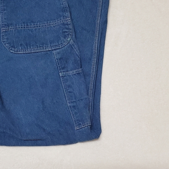 VINTAGE Liberty Stone Wash Loose Fit Wide Leg Carpenter Overalls Biballs Grunge - Picture 12 of 14